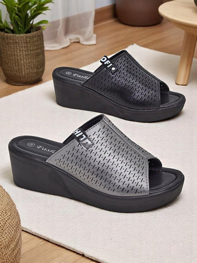 Royalfashion Damen Pantoletten mit Keilabsatz Luna Wedge