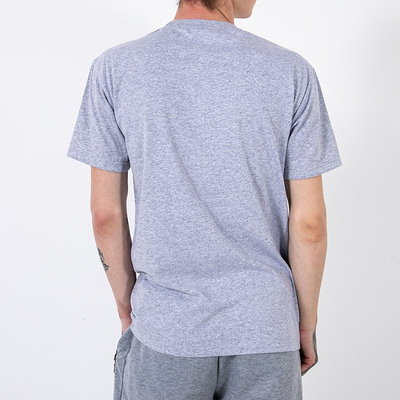 Graues Baumwoll-Herren-T-Shirt mit Aufdruck - Kleidung