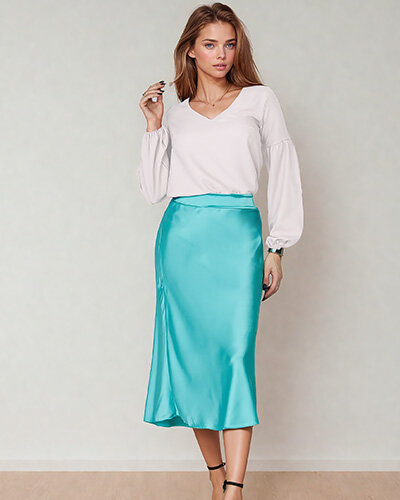 Royalfashion Damen Midirock a'la satin