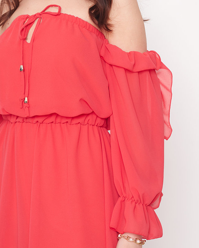 Spanisches Kleid für Damen in Dunkelrosa - Kleidung