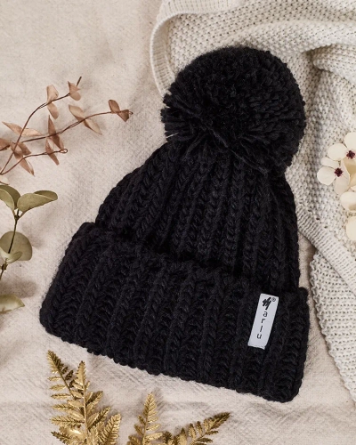 Royalfashion Damen gestrickte Mütze mit Bommel