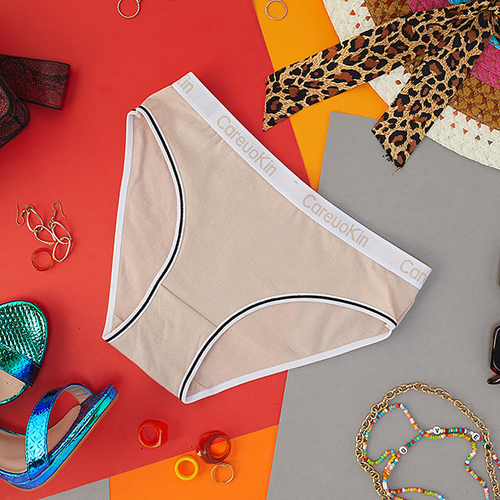 Бежеві бавовняні жіночі трусики - Нижня білизна