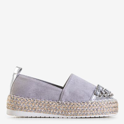 Graue Damen-Espadrilles auf der Kasumi-Plattform - Schuhe