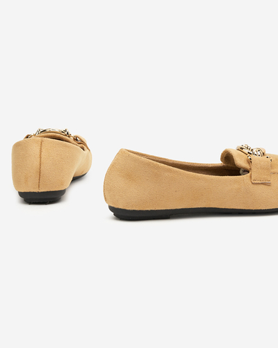 Beige Mokassins aus Öko-Veloursleder Brussi - Footwear