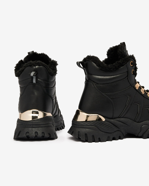 Жіночі кросівки Royalfashion з хутром чорного кольору Megigna