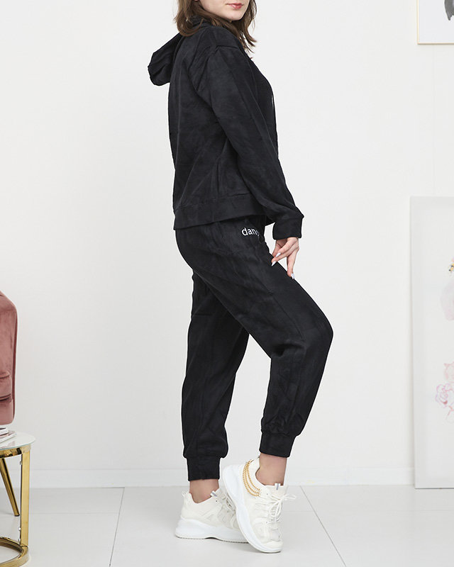 Damen-Sport-Set Sweatshirt und Jogginghose in Schwarz- Kleidung