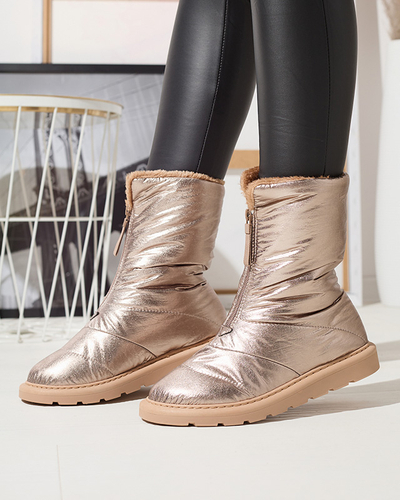 Рожево-золотисті жіночі черевики а-ля снігоступи Tirigga- Footwear