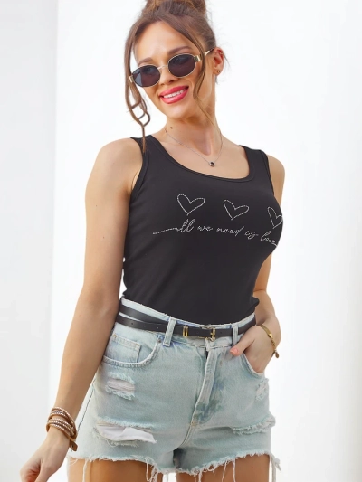 Royalfashion Damen Baumwoll-Camisole-Top mit Herzen