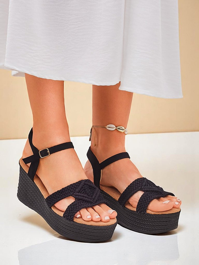 Royalfashion Damen Keilsandaletten geflochten Sunny Day