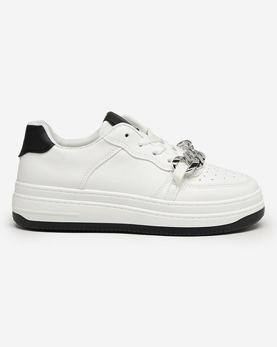 Schwarz-weißer Sportschuh für Damen Sneakers mit Kette Nevito - Schuhe