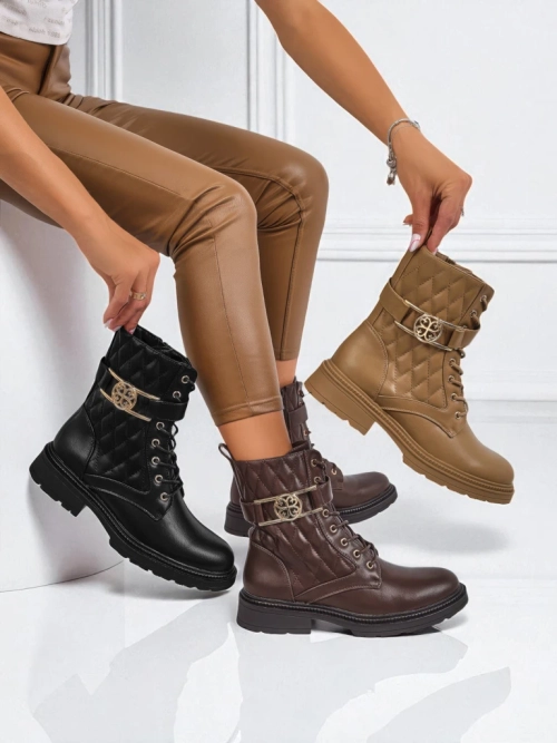 Жіночі стьобані ботильйони з екологічної шкіри Sable Rose