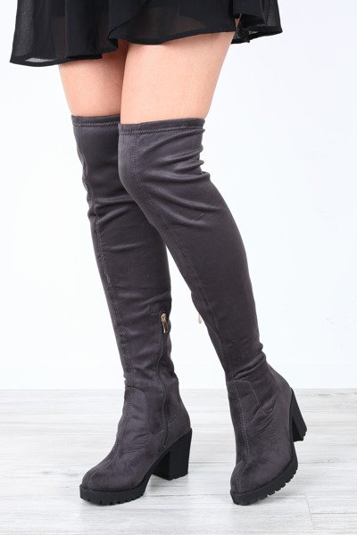 Gray boots on a low Tica post - Footwear