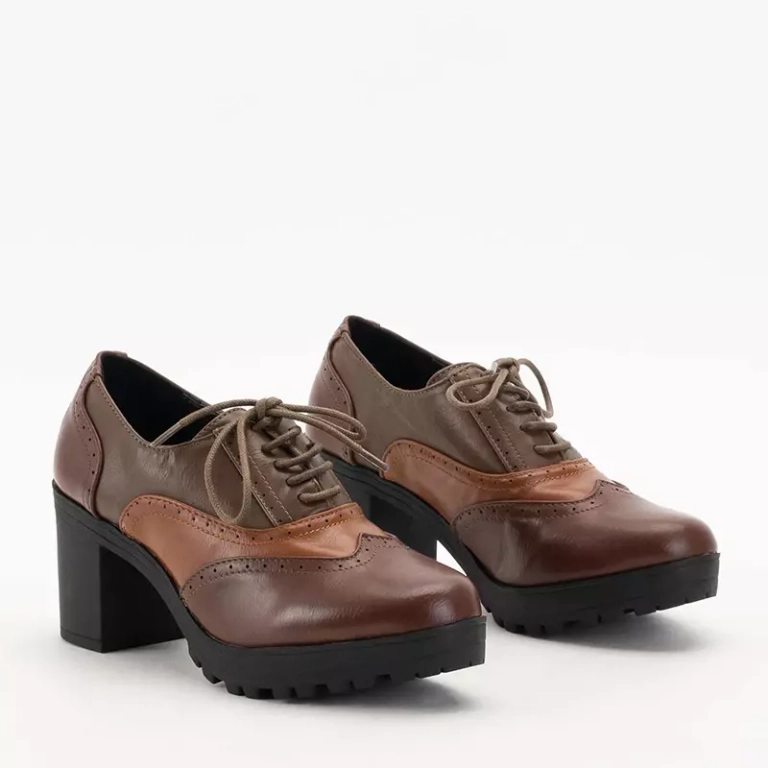 OUTLET Dunkelbraune Damenschuhe am Tiarino-Pfosten - Schuhe