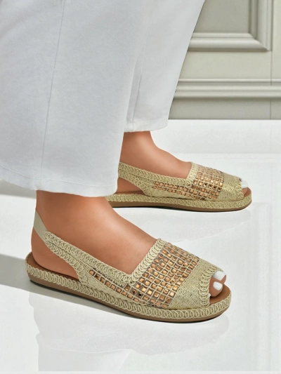 Damen-Espadrille-Sandalen mit Strass Belle Sparkle