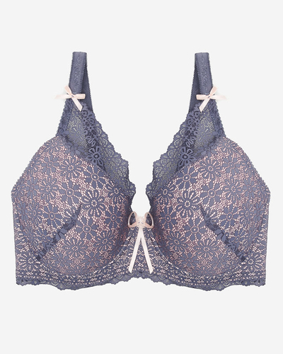 Pinker Damen-BH mit violetter Spitze - Underwear