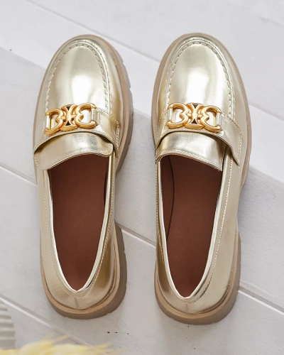 Goldene Chloé Mokassins Eleganter Damenstil