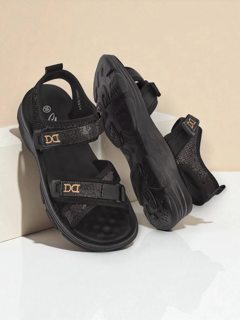 Royalfashion Damensandalen mit Pailletten ShineStep