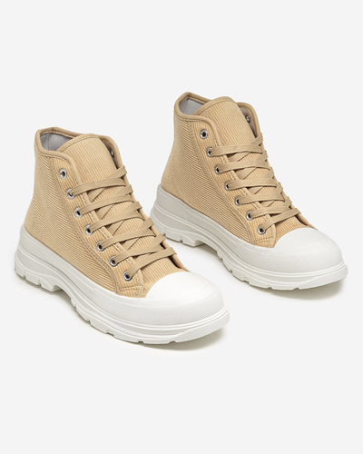 Beige gerippte Damen-Sneakers Somali - Footwear