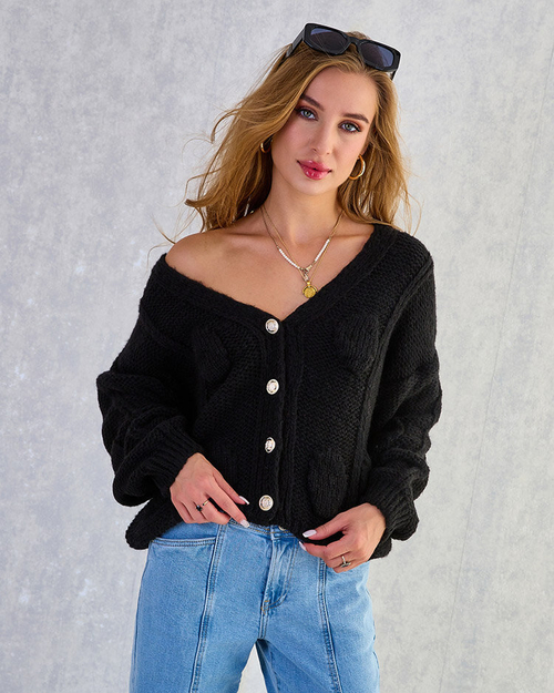 Royalfashion Жіночий трикотажний светр на ґудзиках