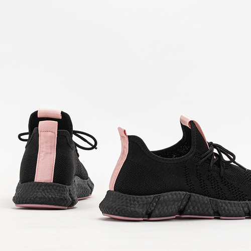 Чорні жіночі кросівки з рожевими вставками Bommgi