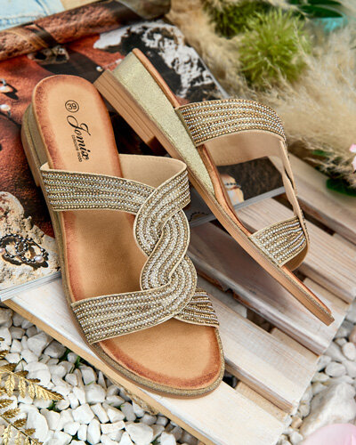 Royalfashion Damen Aorra Flip-Flops mit niedrigem Absatz