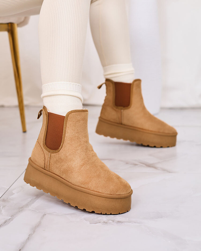 Royalfashion Braun Damen Plateau Schneestiefel Stiellsia