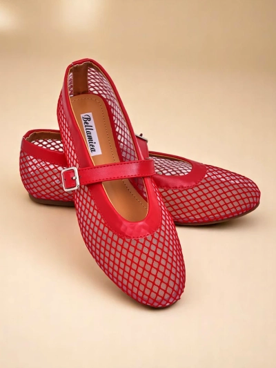 Royalfashion Damen-Ballerinas mit Cut-out und Riemchen Naommi