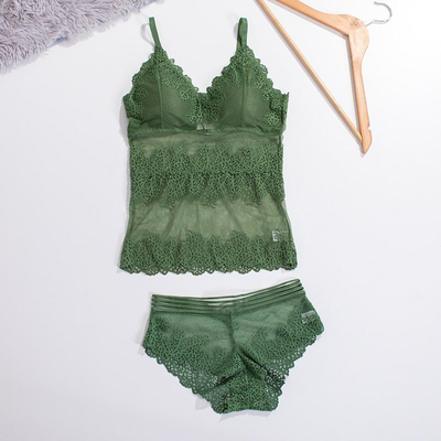 Grüne Dessous für Damen mit Spitze - Unterwäsche