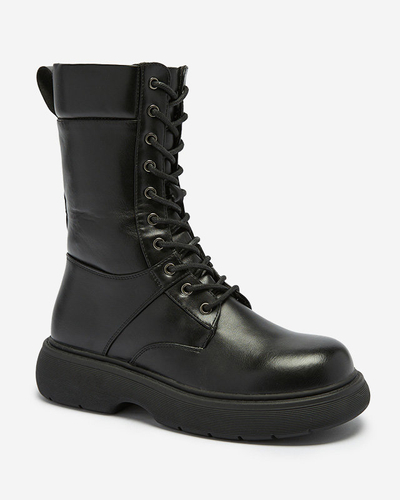 Schwarz Hohe Damen-Schnürstiefel Ferisis - Schuhe