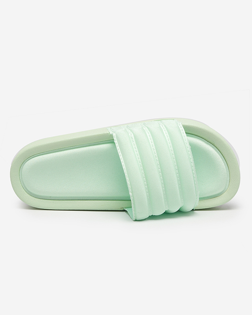 Жіночі шльопанці зеленого кольору Lenira