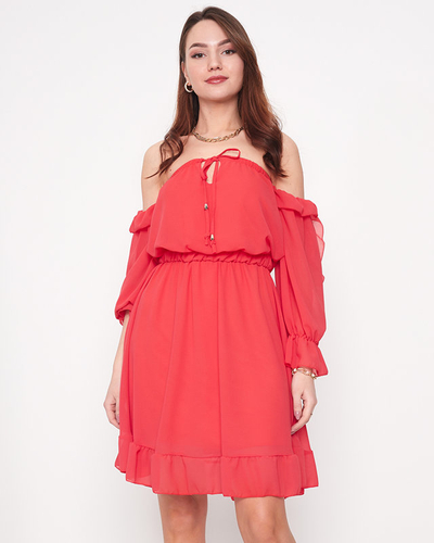 Spanisches Kleid für Damen in Dunkelrosa - Kleidung