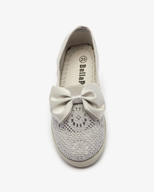 Сірі кеди для дівчинки з бантом Sweet Time - Взуття