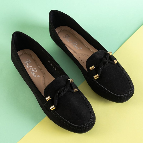 Чорні жіночі лофери Leoncja