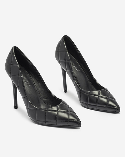 Gesteppte Damenpumps in schwarzer Farbe Duclisa- Footwear