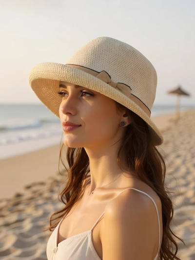 Royalfashion Damenhut mit Schleife verziert Summer Grace