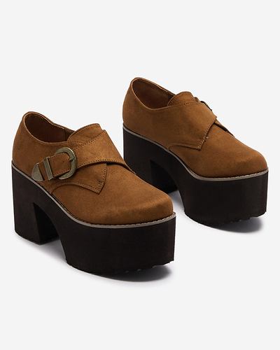 Braune Damen Halbschuhe mit hohem Absatz Kiacca- Footwear