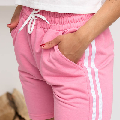 Sport-Trainingsanzug für Damen mit rosa Streifen - Bekleidung