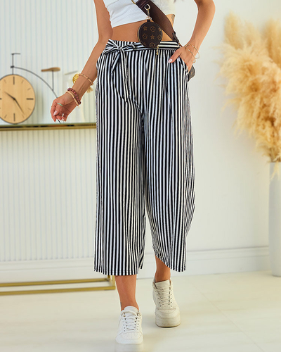 Royalfashion Weite gestreifte Culotte-Hose für Damen