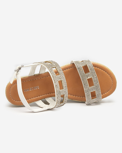 OUTLET Жіночі білі босоніжки з фіанітом Masewi - Взуття