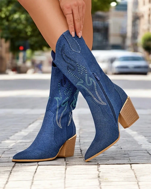 Жіночі високі ковбойські чоботи Royalfashion Комоті