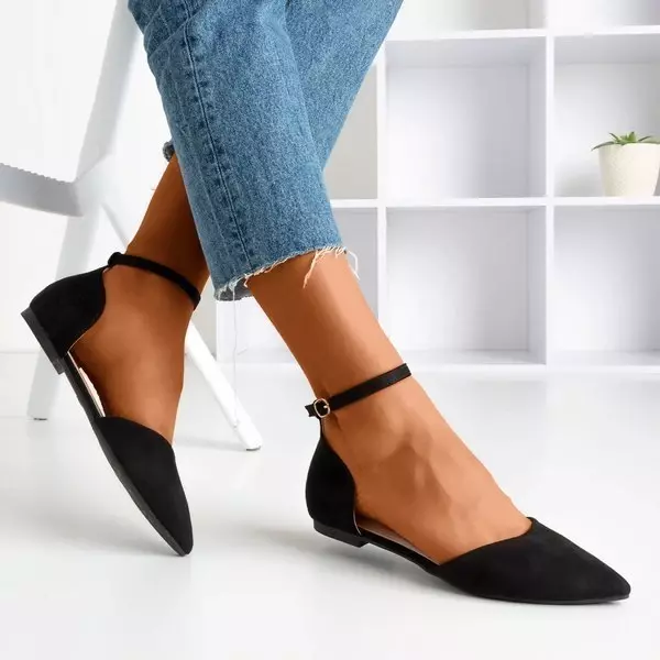 OUTLET Schwarze Ballerinas mit spitzen Zehen von Mosli - Schuhe