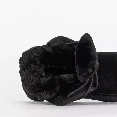 OUTLET Schwarze Kinder-Schnür-Schneestiefel Tibilis - Schuhe