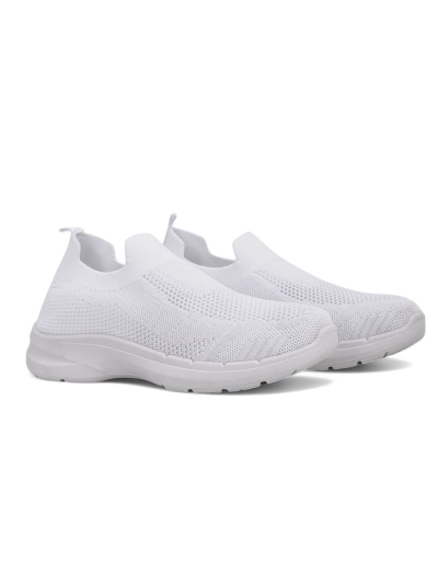 Weiße Damen-Slipper-Sneakers Aura Bianca - Leicht und Atmungsaktiv für Sommer und Frühling
