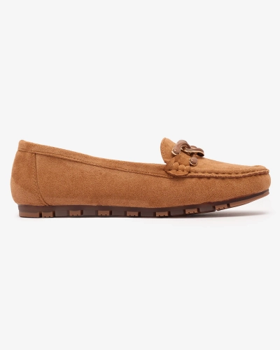 Damen Mokassins in Kamelfarbe mit Kette Lertika - Schuhe