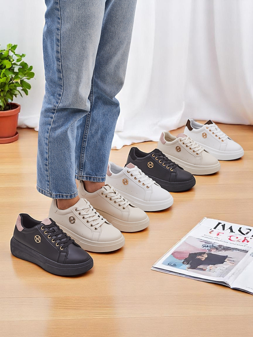 Жіночі снікерси Erato Nero на платформі з екологічної шкіри 5 см