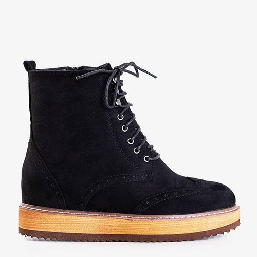 Чорні жіночі черевики на прихованій танкетці Dewenter