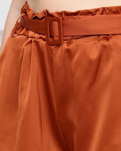 Braune Satin-Shorts für Damen - Bekleidung