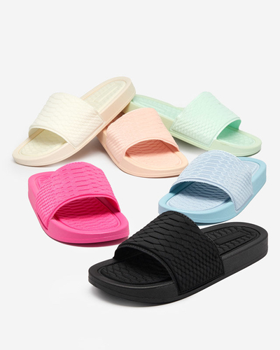 OUTLET Schwarze Damenhausschuhe mit Galite-Prägung - Schuhe