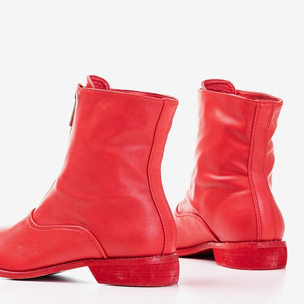 Rote Stiefeletten für Damen mit flachem Absatz Klyunia - Footwear