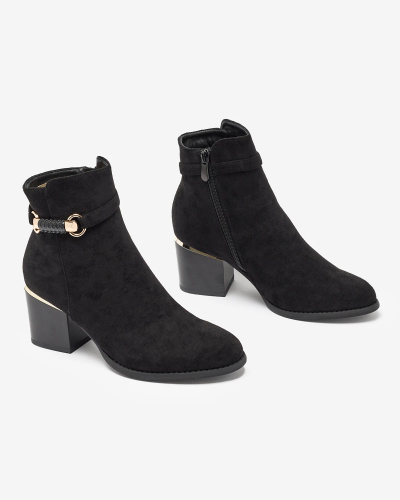 Royalfashion Black women's eco-suede insulated post Ankle Boots